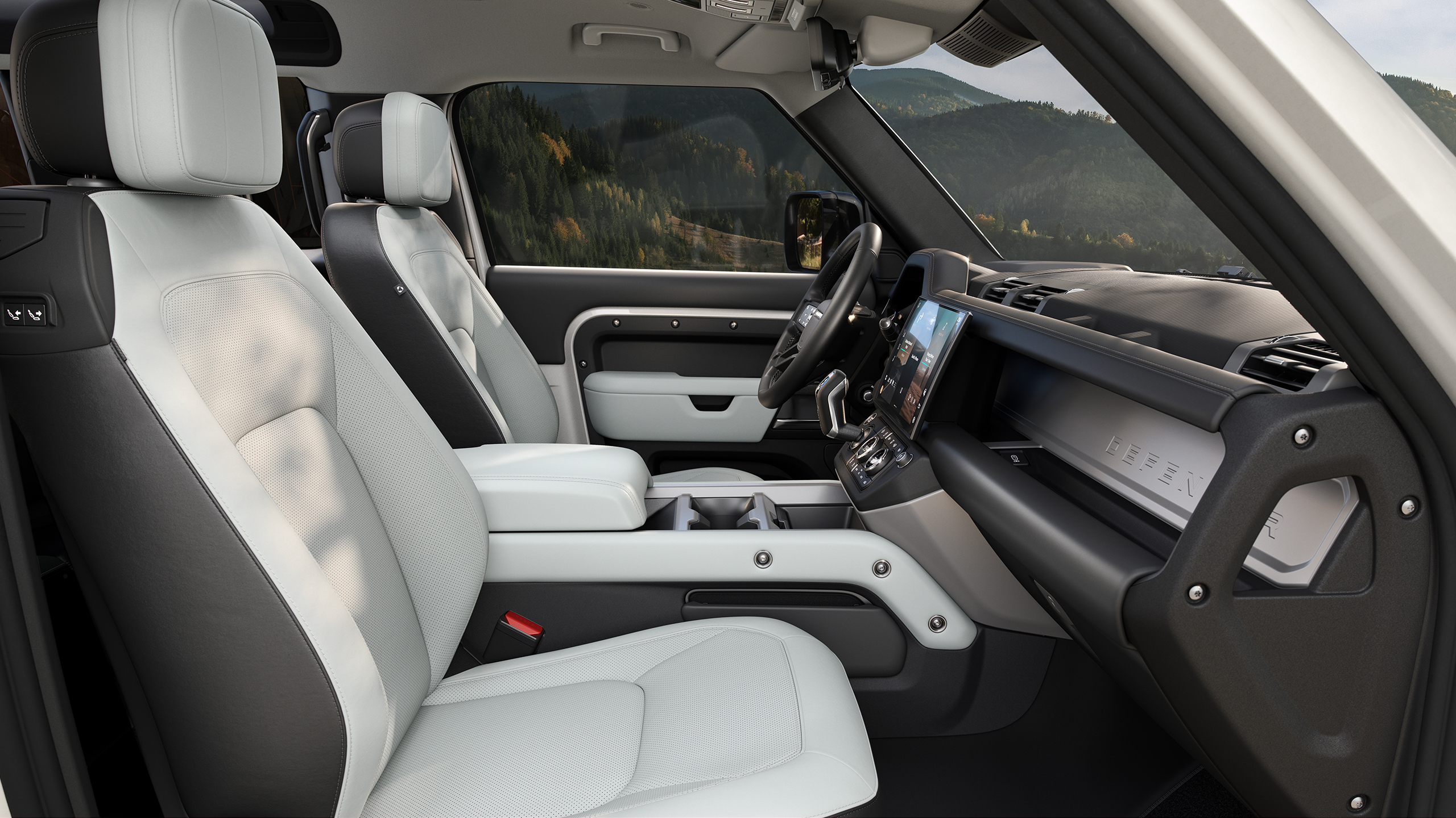 Side view of defender seat